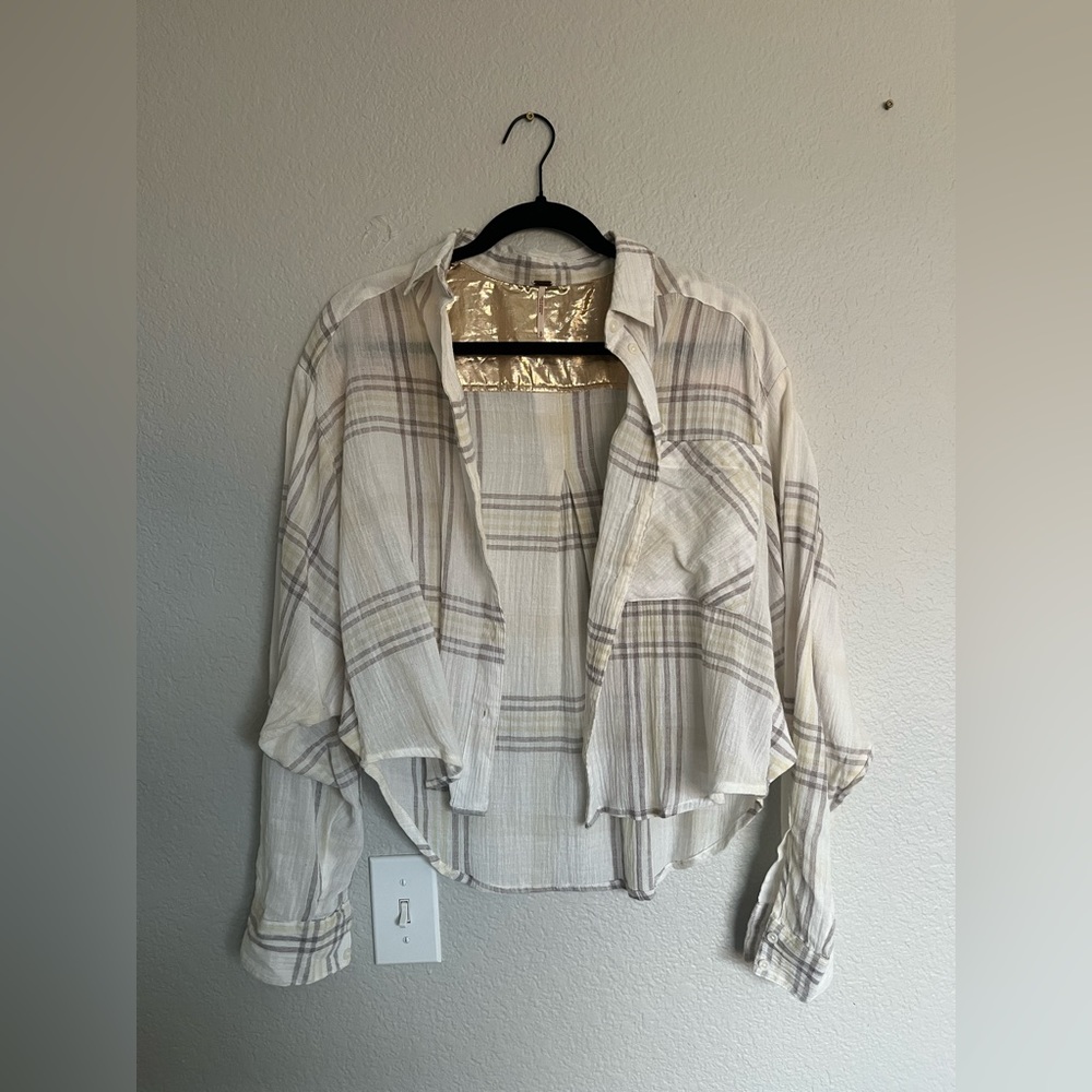 Free People Plaid Button Up